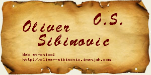 Oliver Sibinović vizit kartica